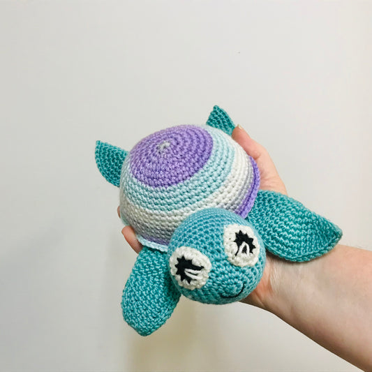 Turtle with Rattle Crochet Toy