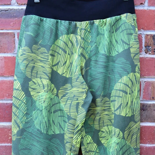 Women's Handmade Band Pants - Monstera