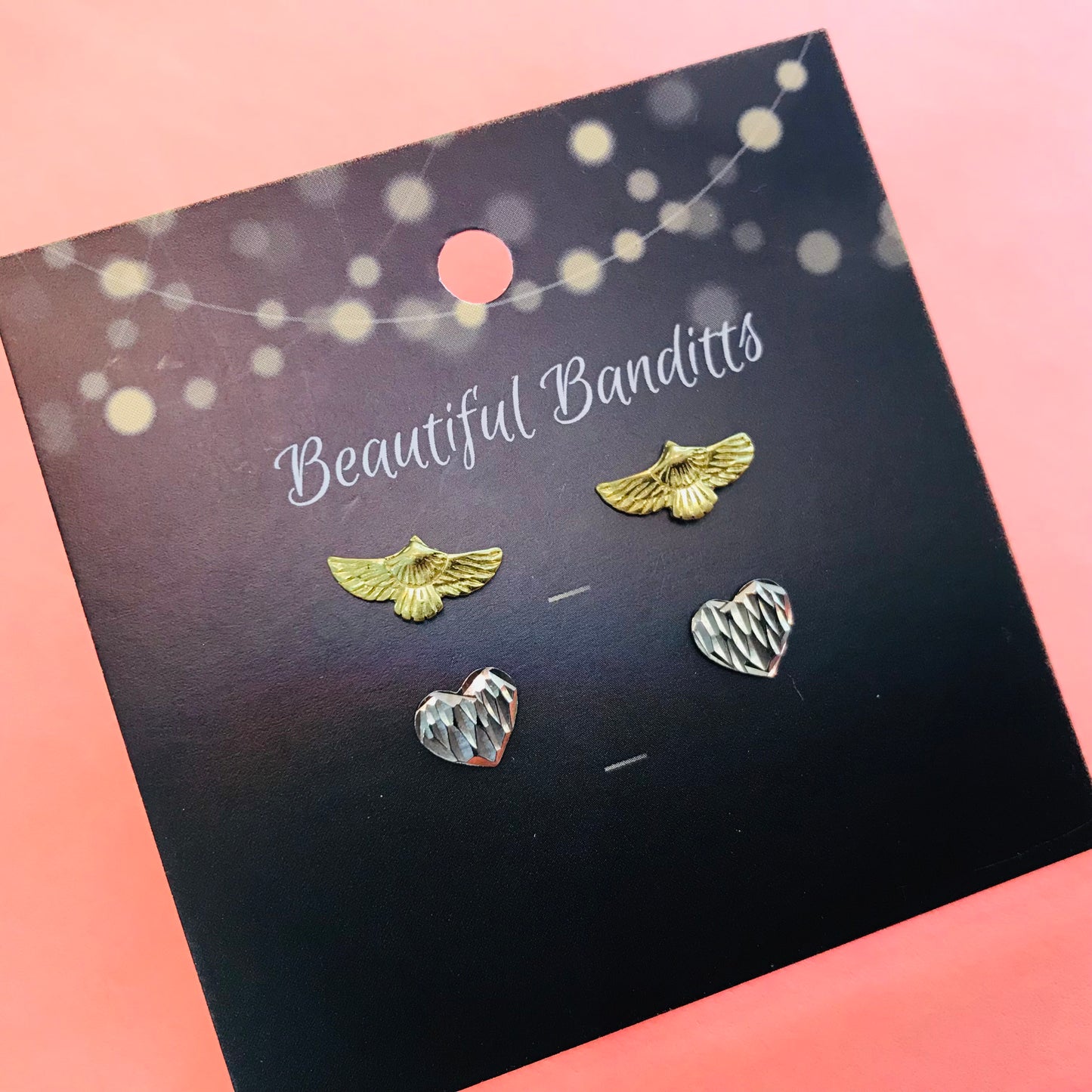 Mixed Metal Stud Earrings - Duo Set