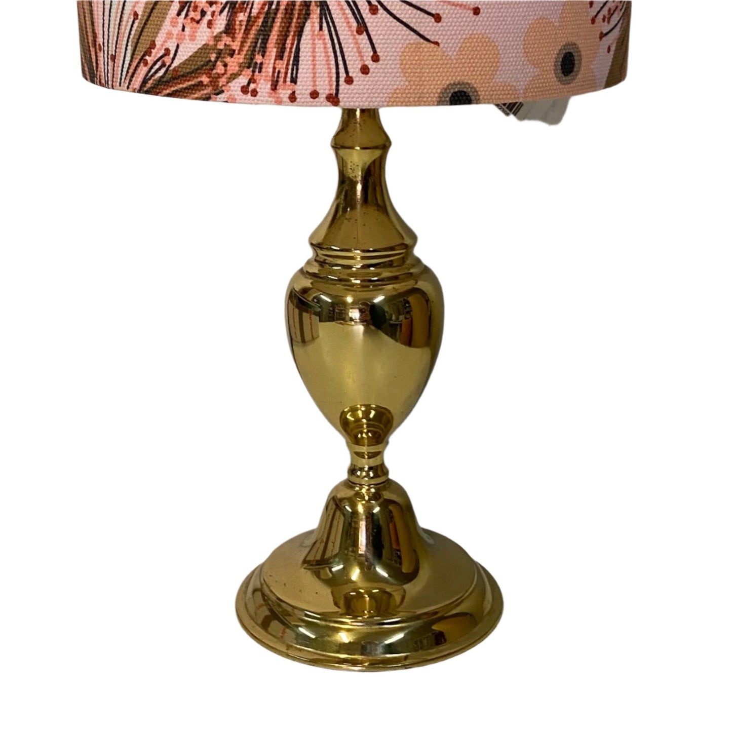 Brass Detailed Table Lamp with Blush Natives Shade