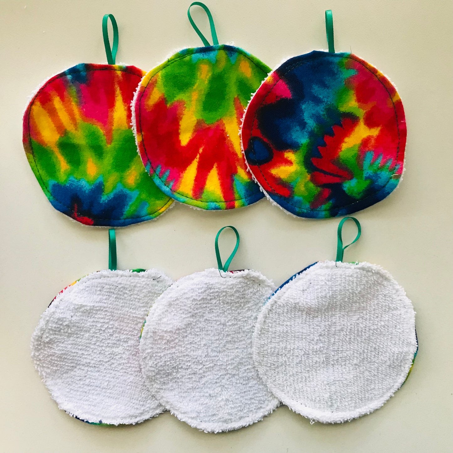 No Waste Reusable Make-up Remover Pads Wipes - flannel / towelling (set of 6)