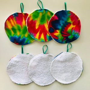 No Waste Reusable Make-up Remover Pads Wipes - flannel / towelling (set of 6)