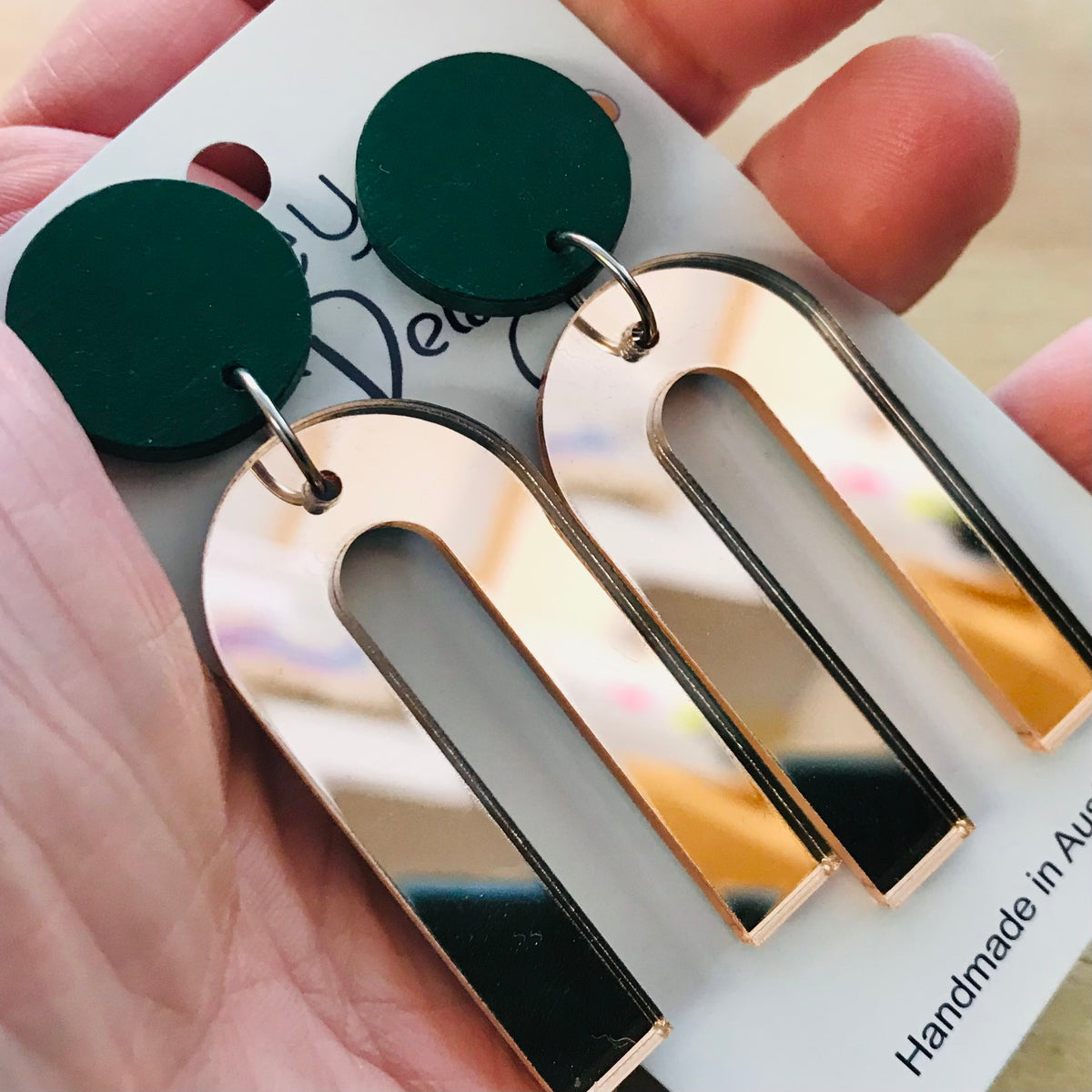 Rose Gold Arch Statement Earrings