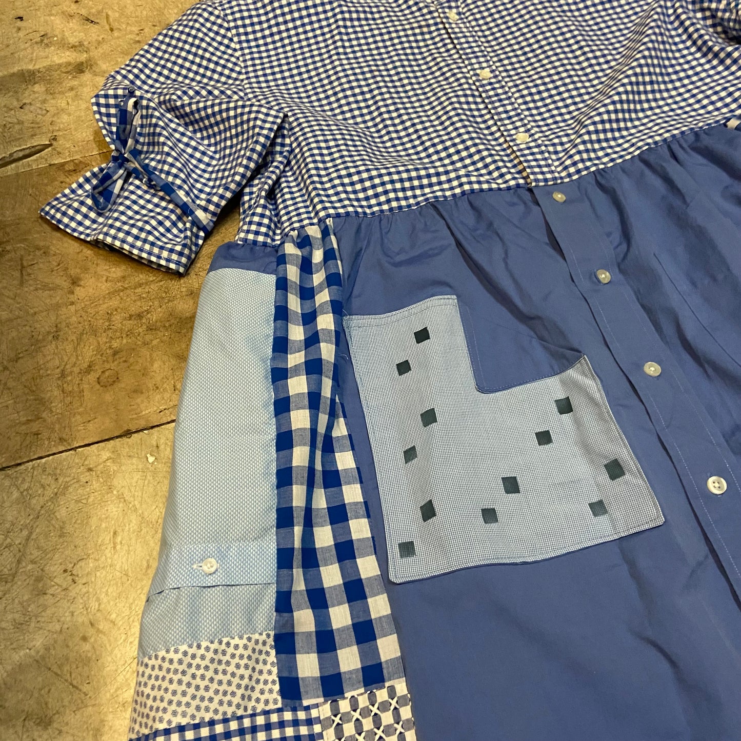Scarecrow Dress - Electric Blue Checks
