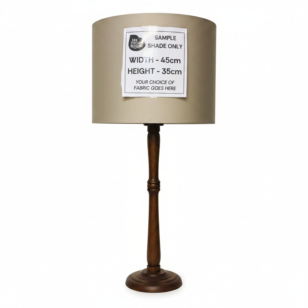 Lamp Base Only - Tall Turned Timber Candlestick Table Lamp