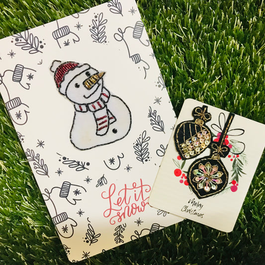 Hand Beaded & Embroidered Christmas Cards **ON SALE**