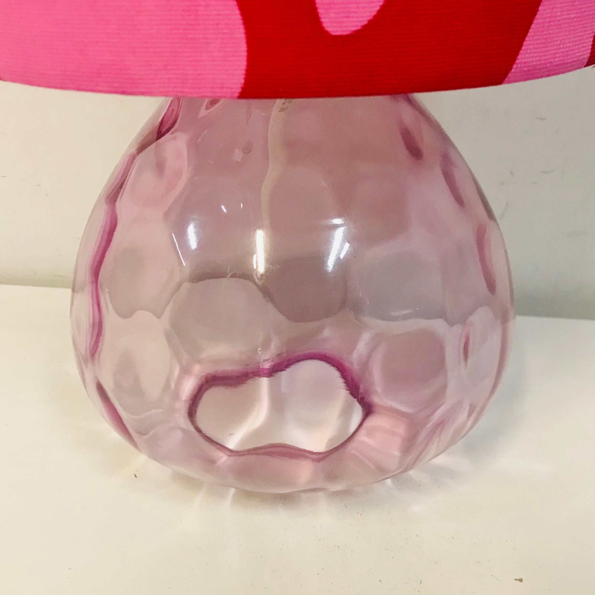 Red & Pink Mod Glass Table Lamp (shade on sale)