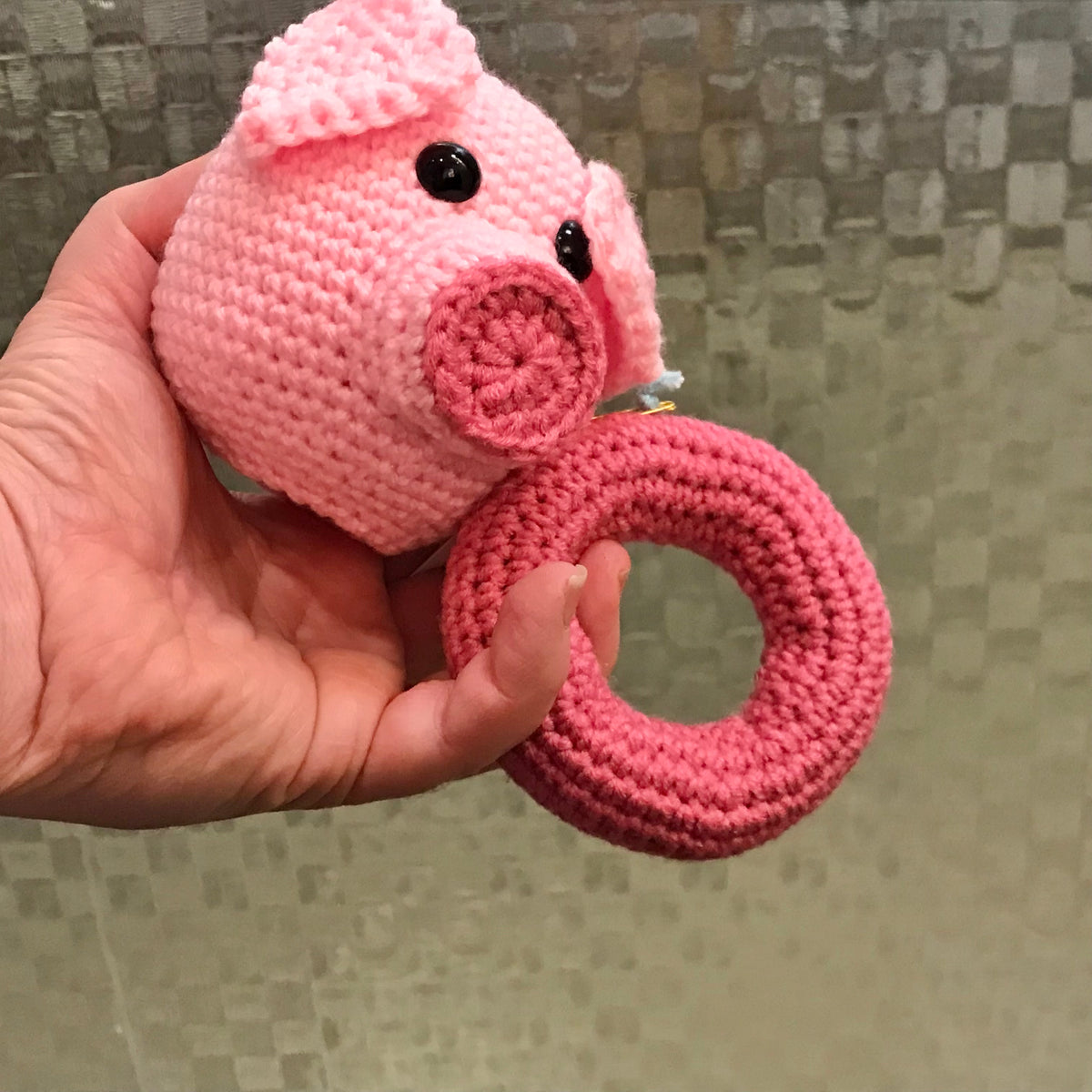 Piggy Ring Stacker Crochet Toy