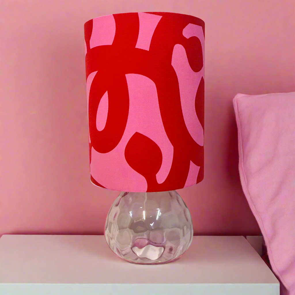 Red & Pink Mod Glass Table Lamp (shade on sale)