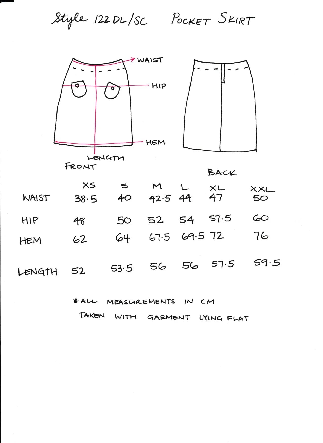 Women's Handmade Pocket Skirt - Denim