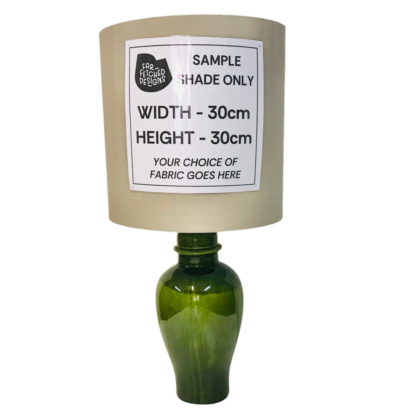 Lamp Base Only - MCM Deep Green Glazed Ceramic Urn Table Lamp Base