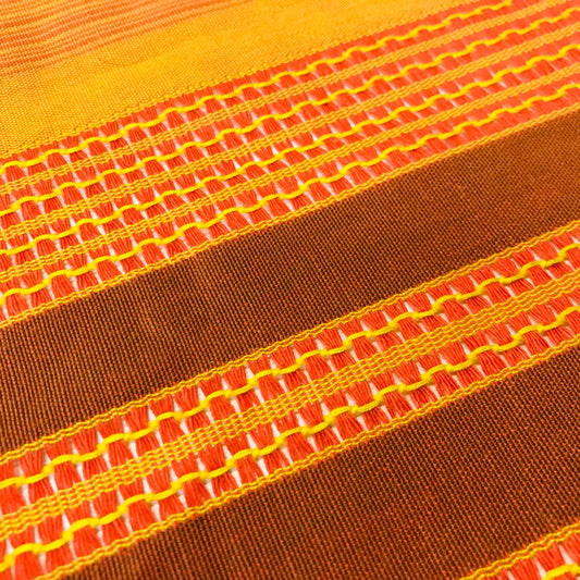 Custom Lamp Shade only - Mid Century Orange Knit Stripe Curtaining (salvaged)