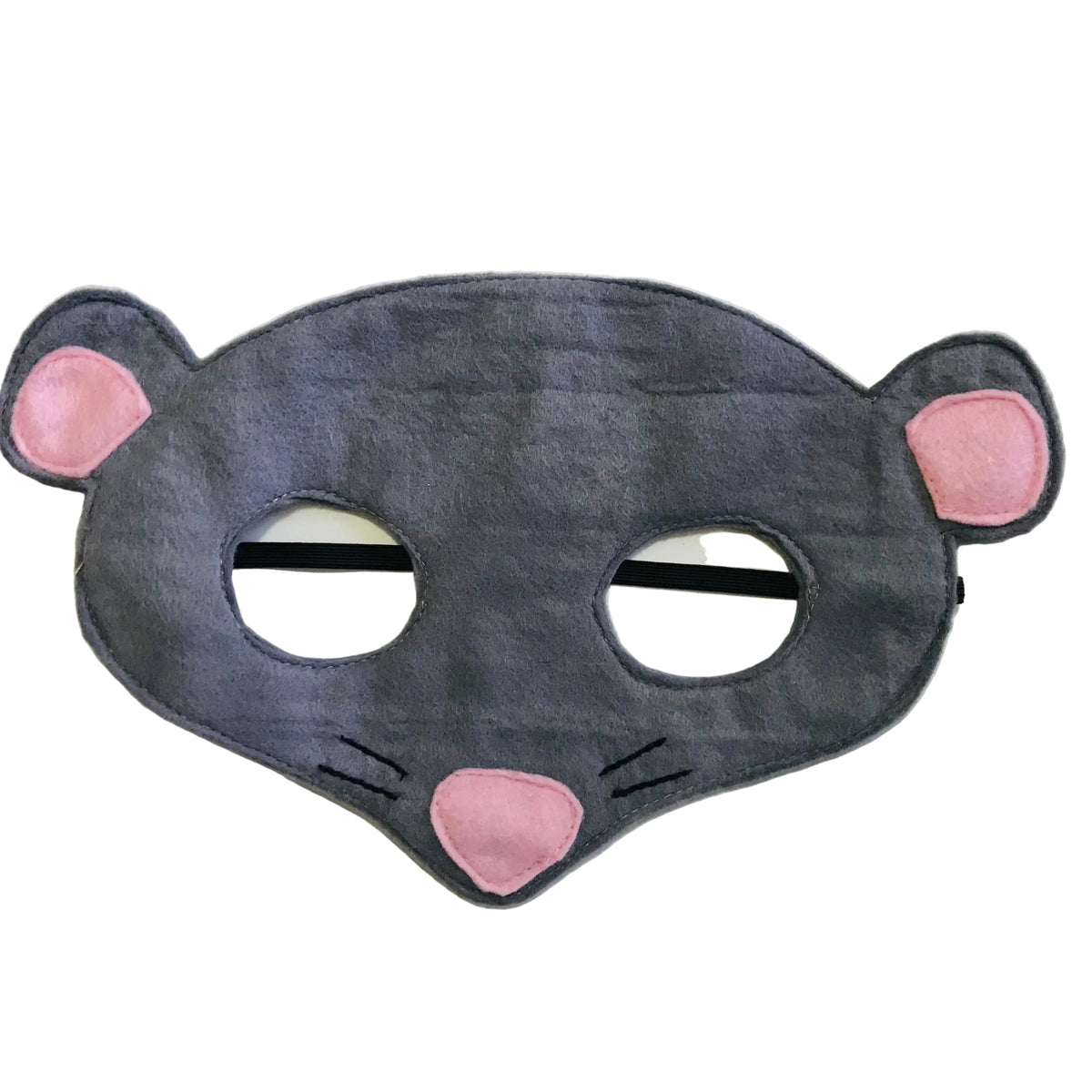 Gray mouse-shaped eye mask on a white background
