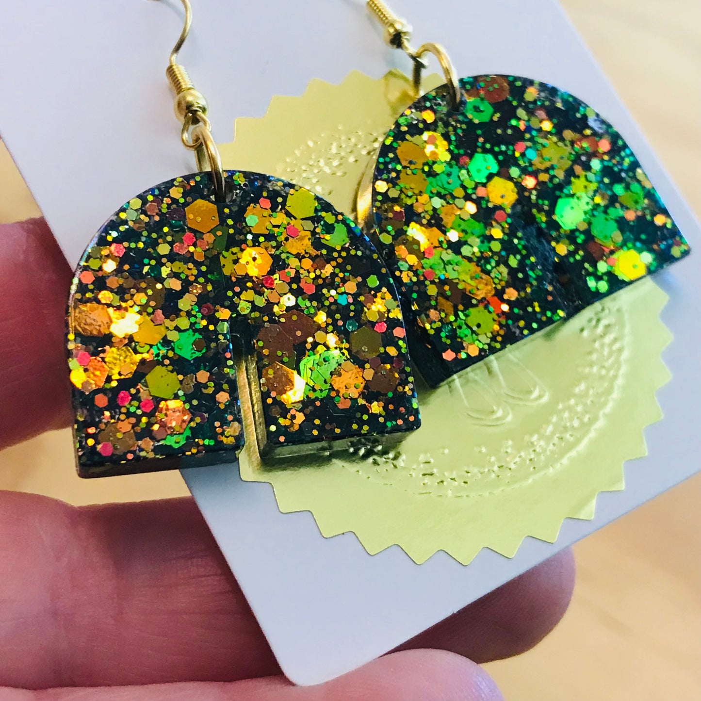 Novelty Resin Sparkle Dangles Earrings