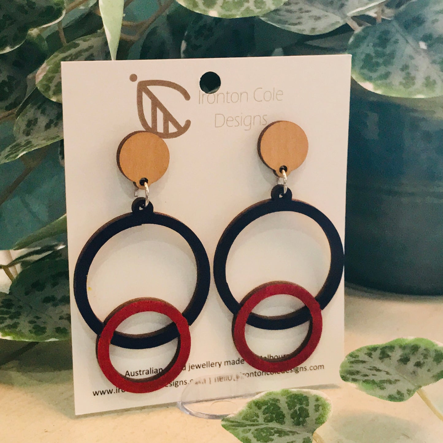 Handpainted Laser Cut earrings - Shapes on Studs Range