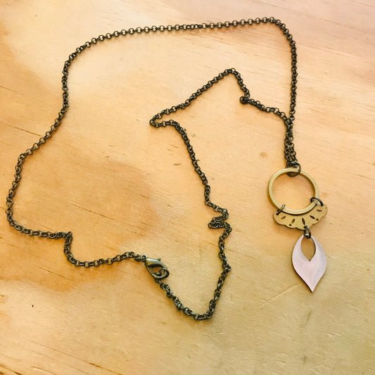 Mixed Metal Necklace - Hoop Drop