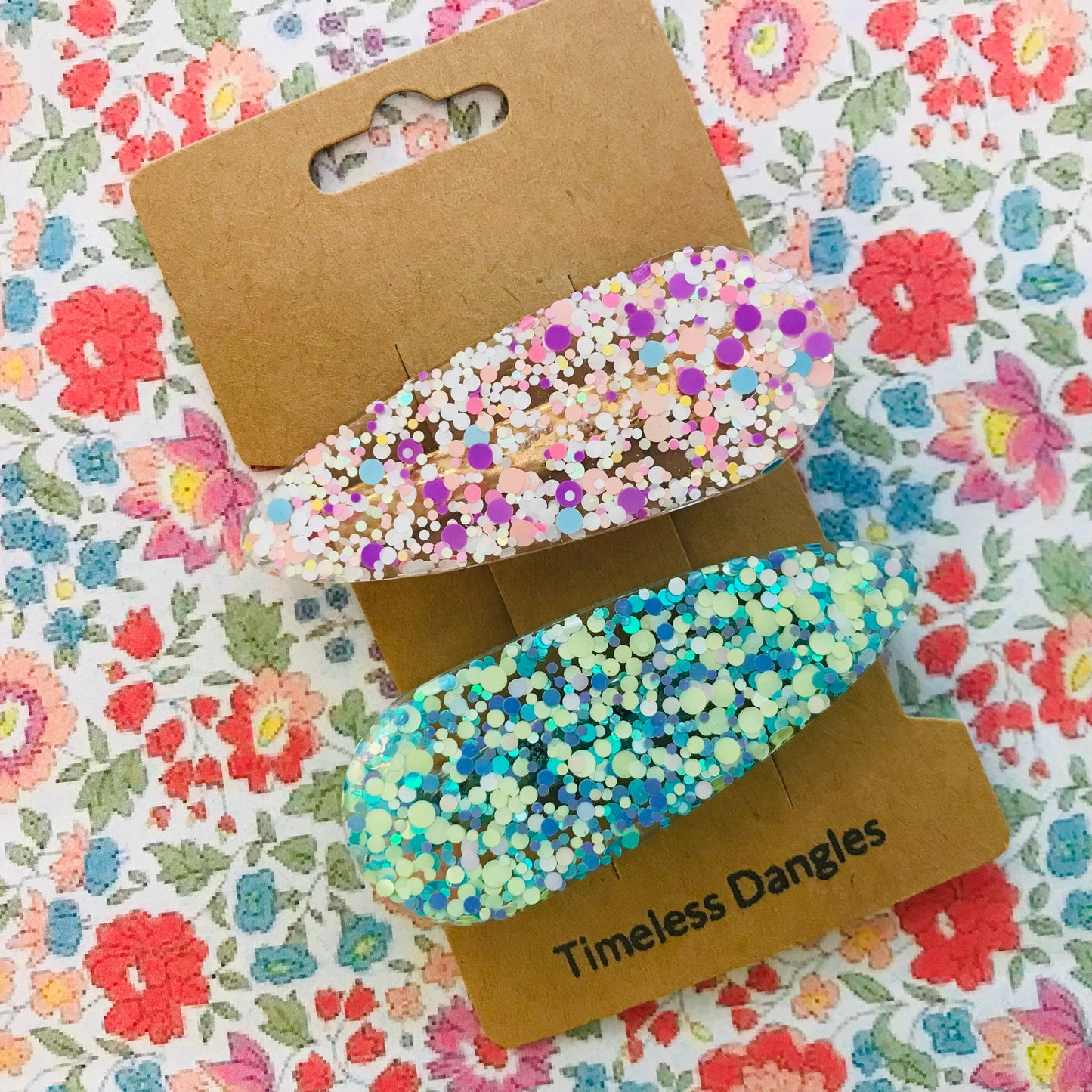 Resin Sparkle Hair Clips - Set of 2