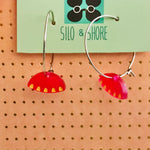 Art Deco Acrylic Earrings - Mini Hoop