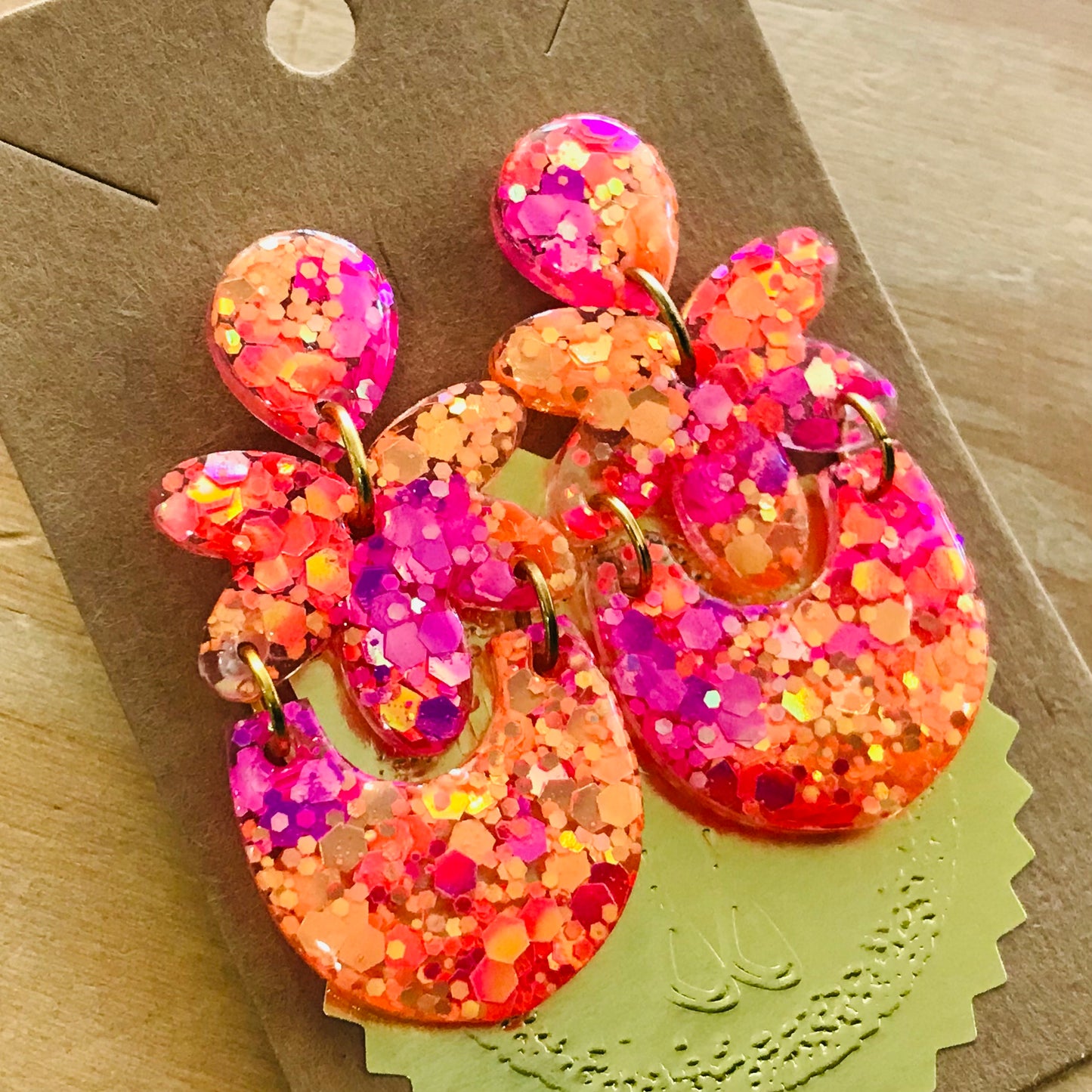 Novelty Resin Sparkle Dangles Earrings
