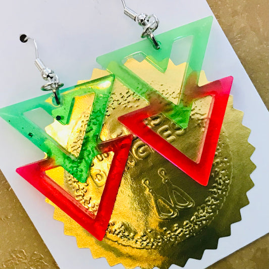 Novelty Resin Sparkle Christmas Dangle Earrings