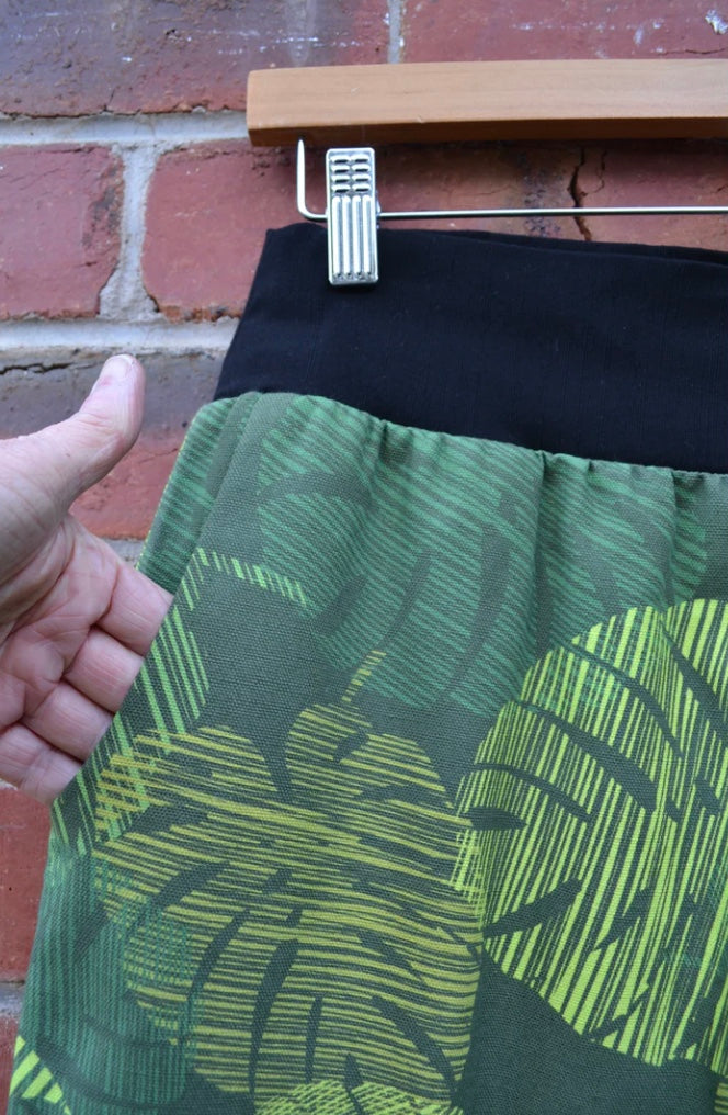 Women's Handmade Band Pants - Monstera