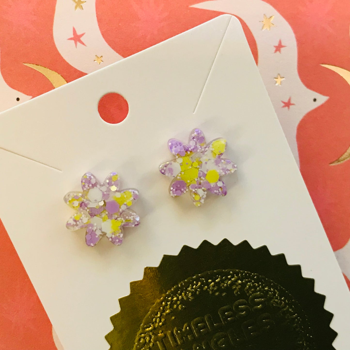 Novelty Resin Sparkle Stud Earrings