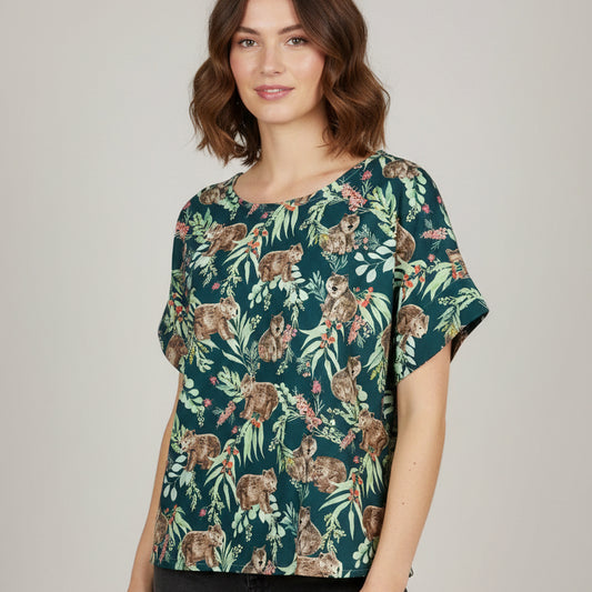 Handmade Women’s Box Top - Wombats (M/L)