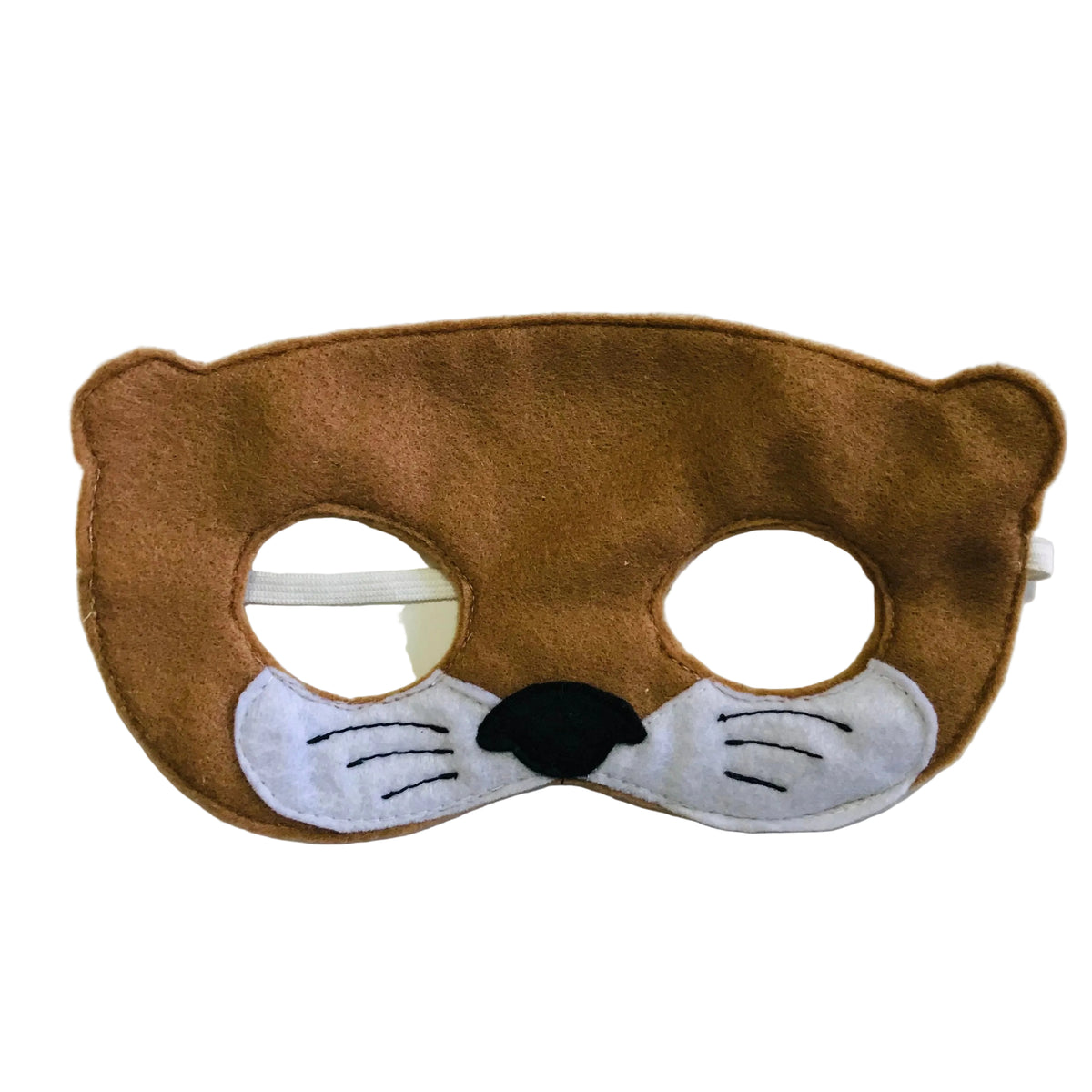Brown animal-themed eye mask on a white background