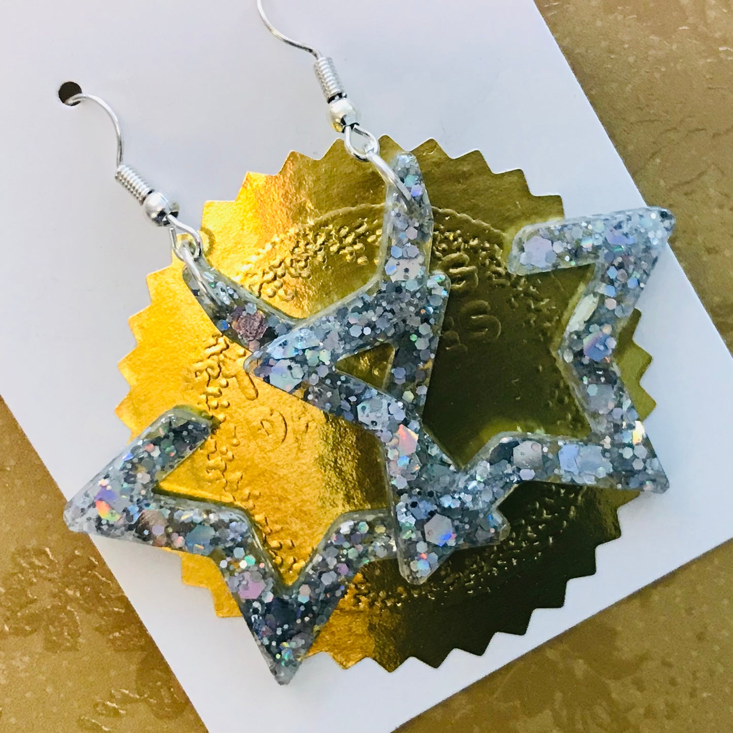 Novelty Resin Sparkle Christmas Dangle Earrings