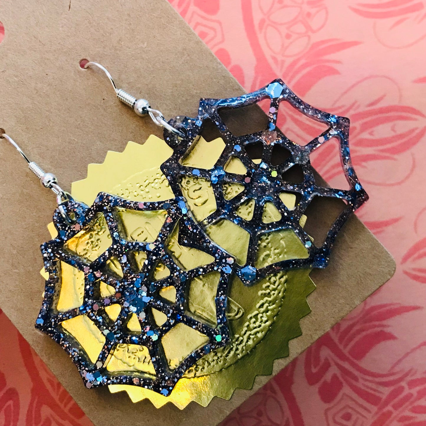 Novelty Resin Sparkle Dangle Earrings - Halloween