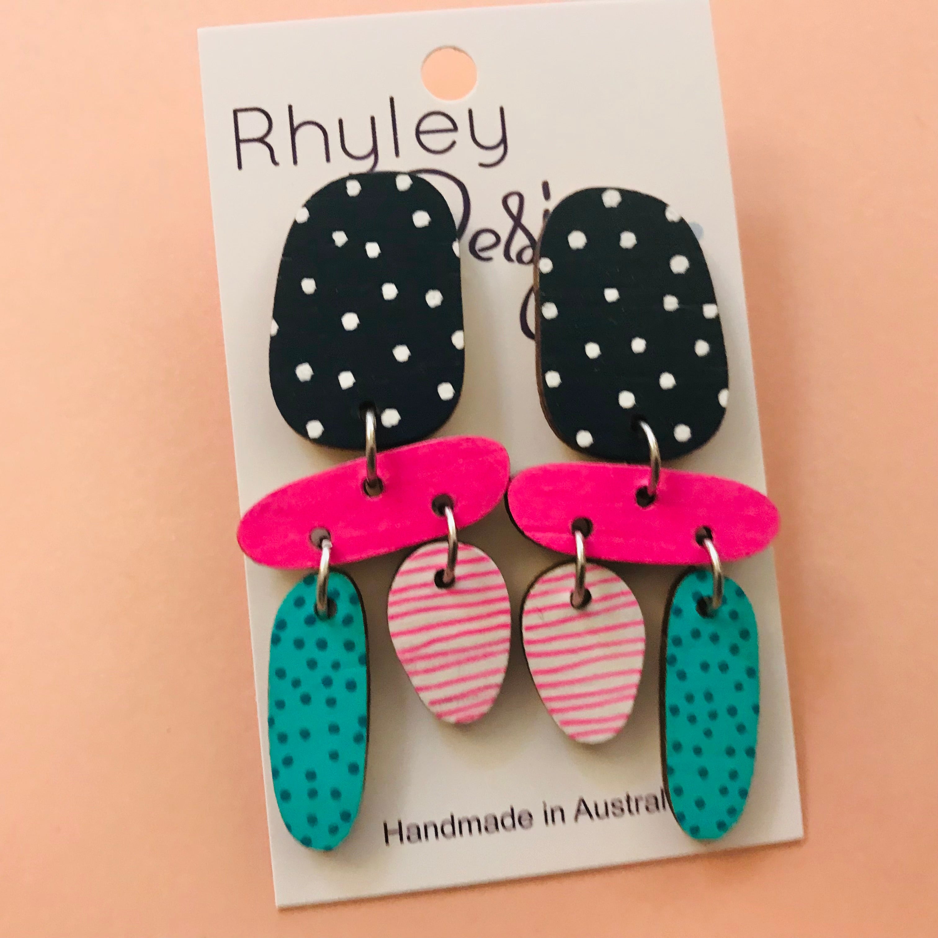 Handpainted Organic Shape Dangles