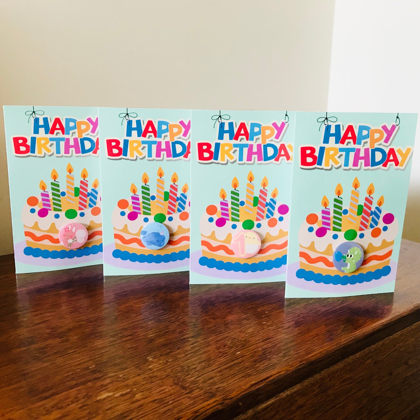 Badge Pin Birthday Cards