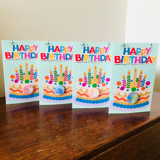 Badge Pin Birthday Cards