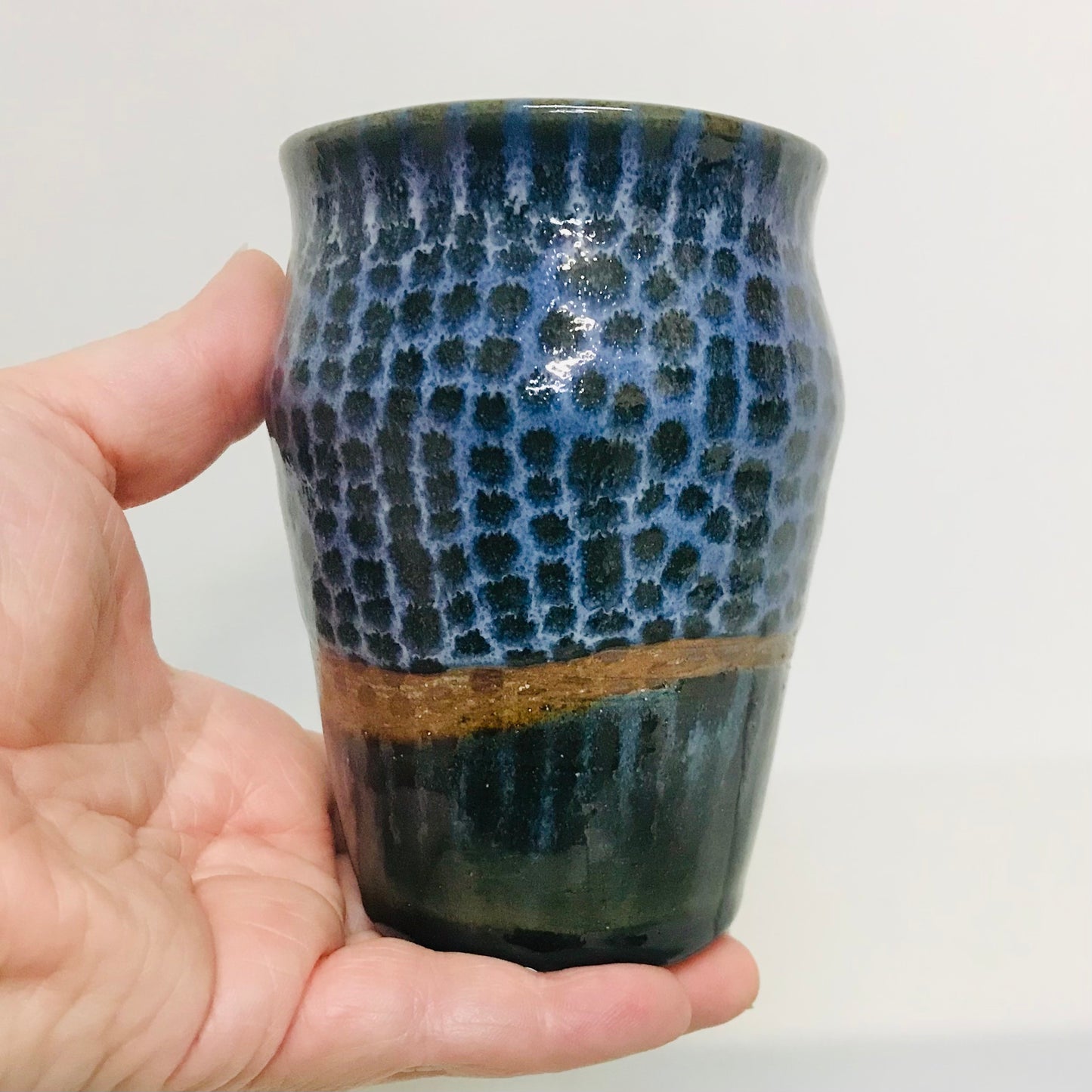 Handcrafted Pottery Traveler Cup - Ink Spot (300mls)