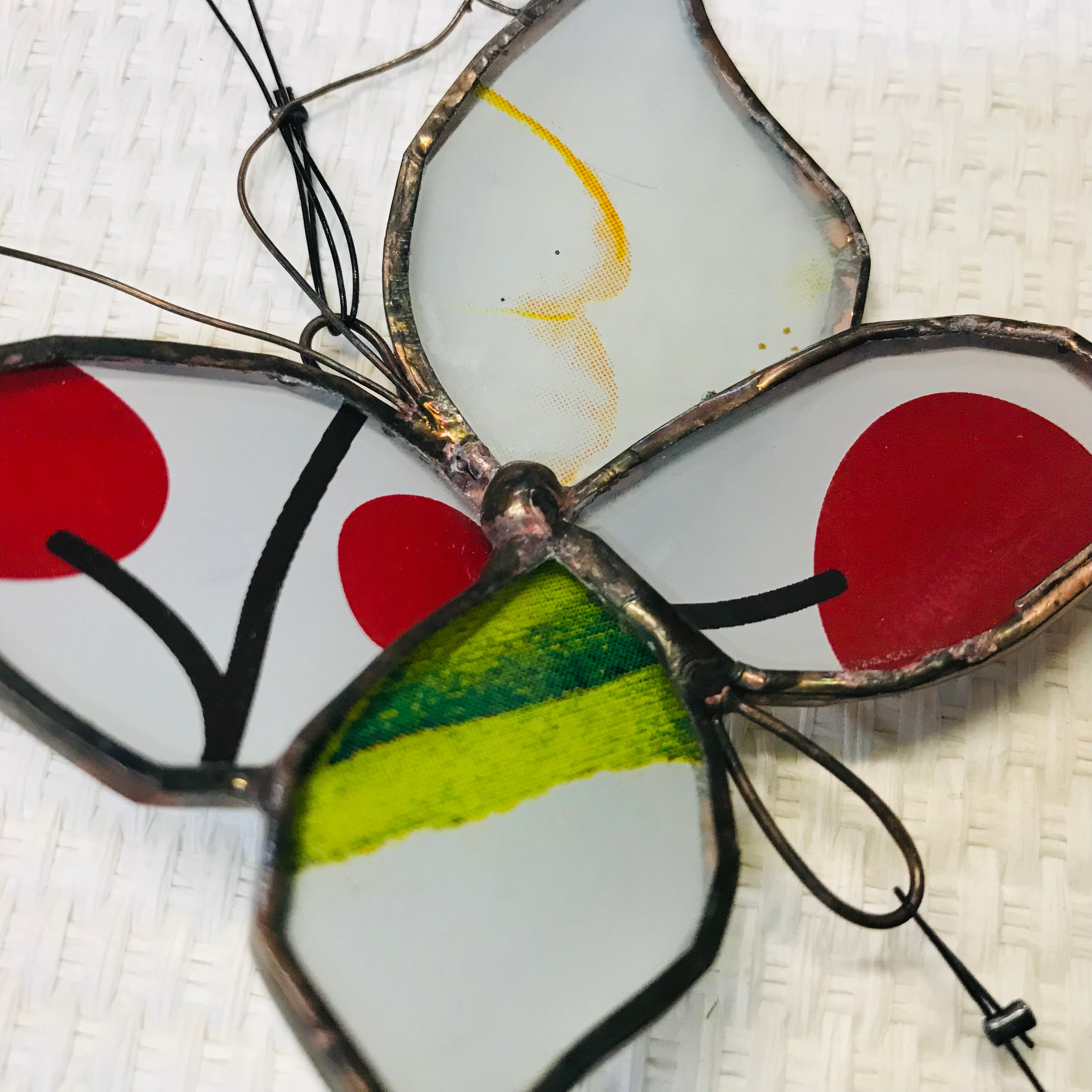 Handmade Glass Suncatcher - Recycled Butterfly & Agate