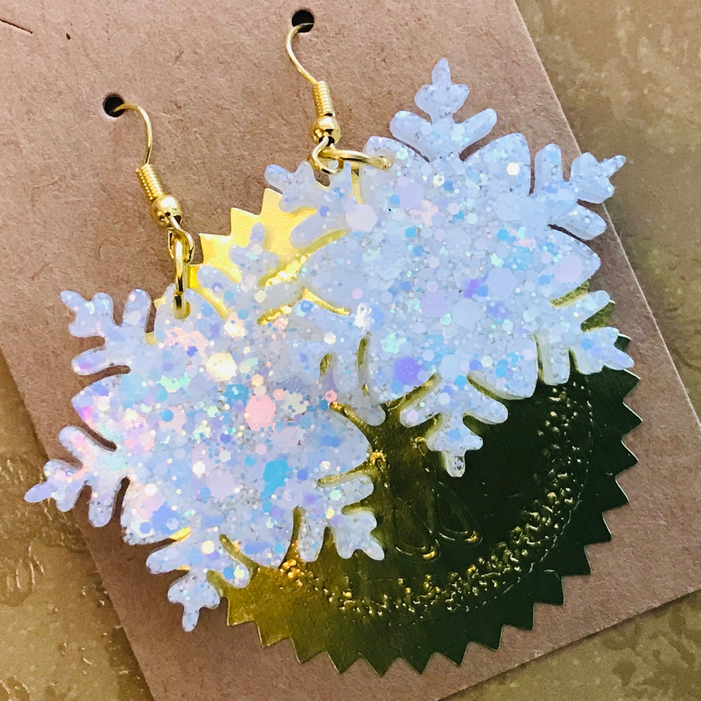 Novelty Resin Sparkle Christmas Dangle Earrings