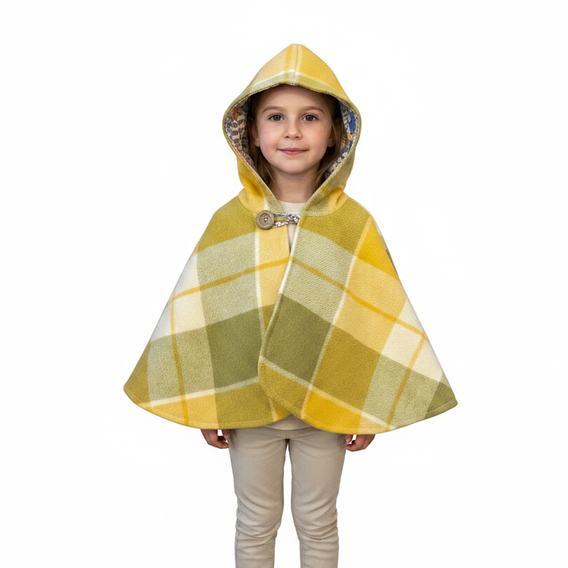 Vintage Blanket Woollen Cape - Mustard