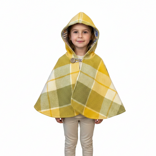Vintage Blanket Woollen Cape - Mustard