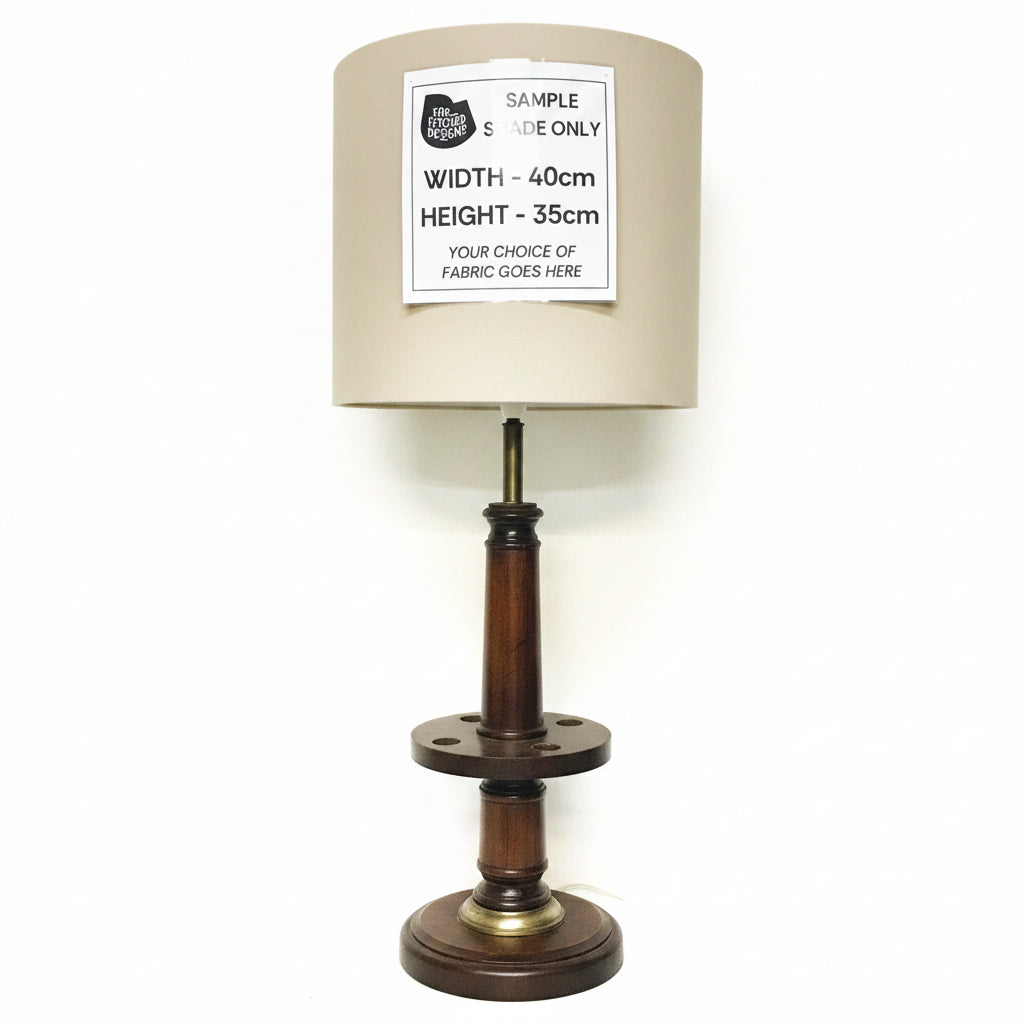 Lamp Base Only - Vintage Tall Pipe Holder Handmade Turned Timber Table Lamp