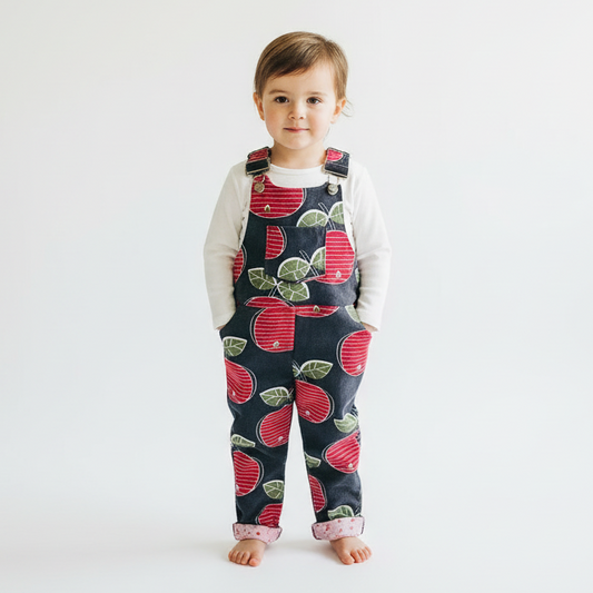 Kids Overalls Dungarees - Apples