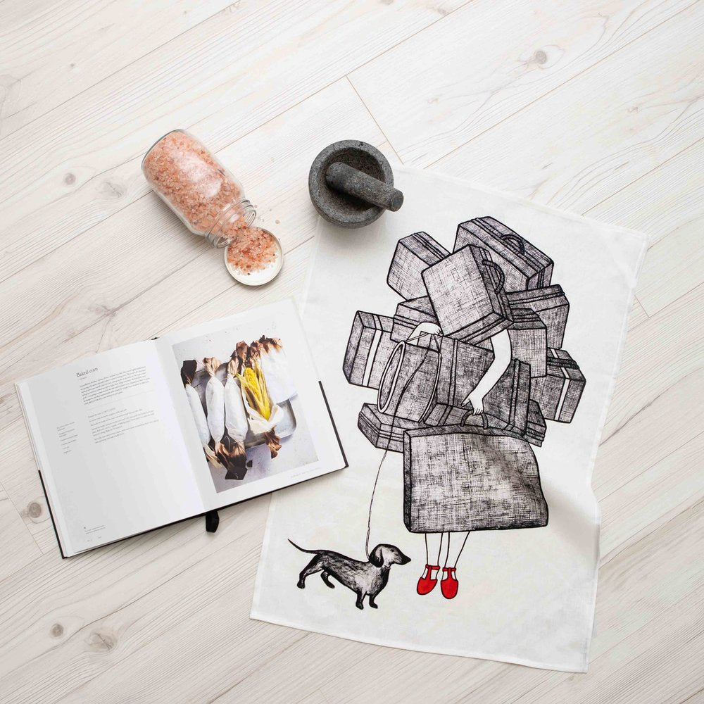Original Art Print Linen Tea Towel