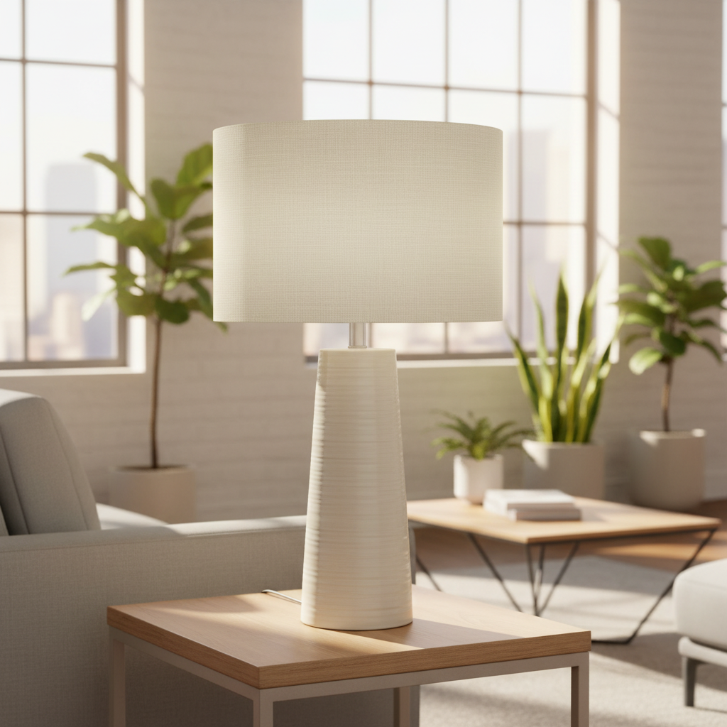 Custom Lamp Shade only - Basics - Linen Blend in Warm White