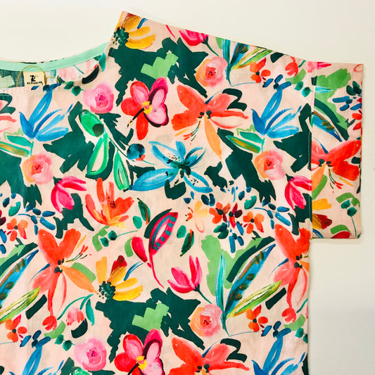 Handmade Women’s Box Top - Peach Floral (M/L)