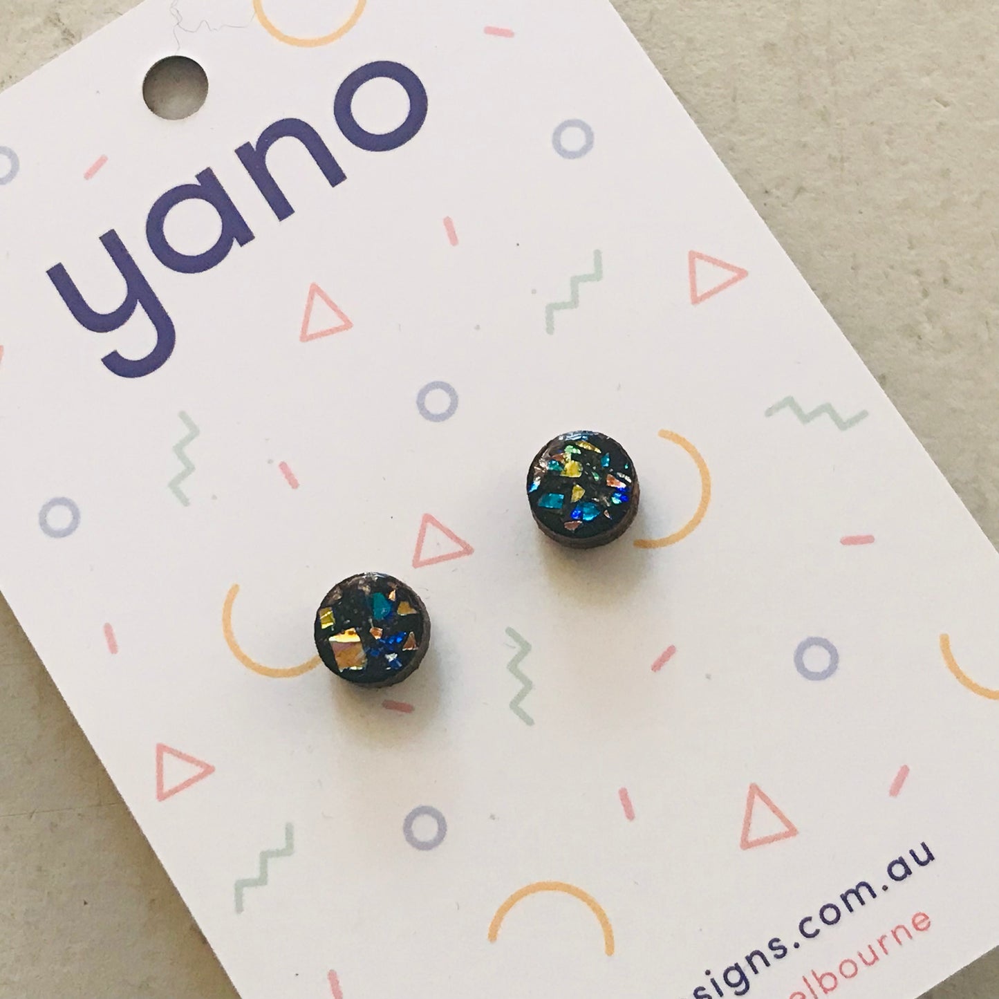 Mini Dot Laser Cut Timber Stud Earrings