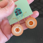 Art Deco Acrylic Earrings - Sunny Hoops