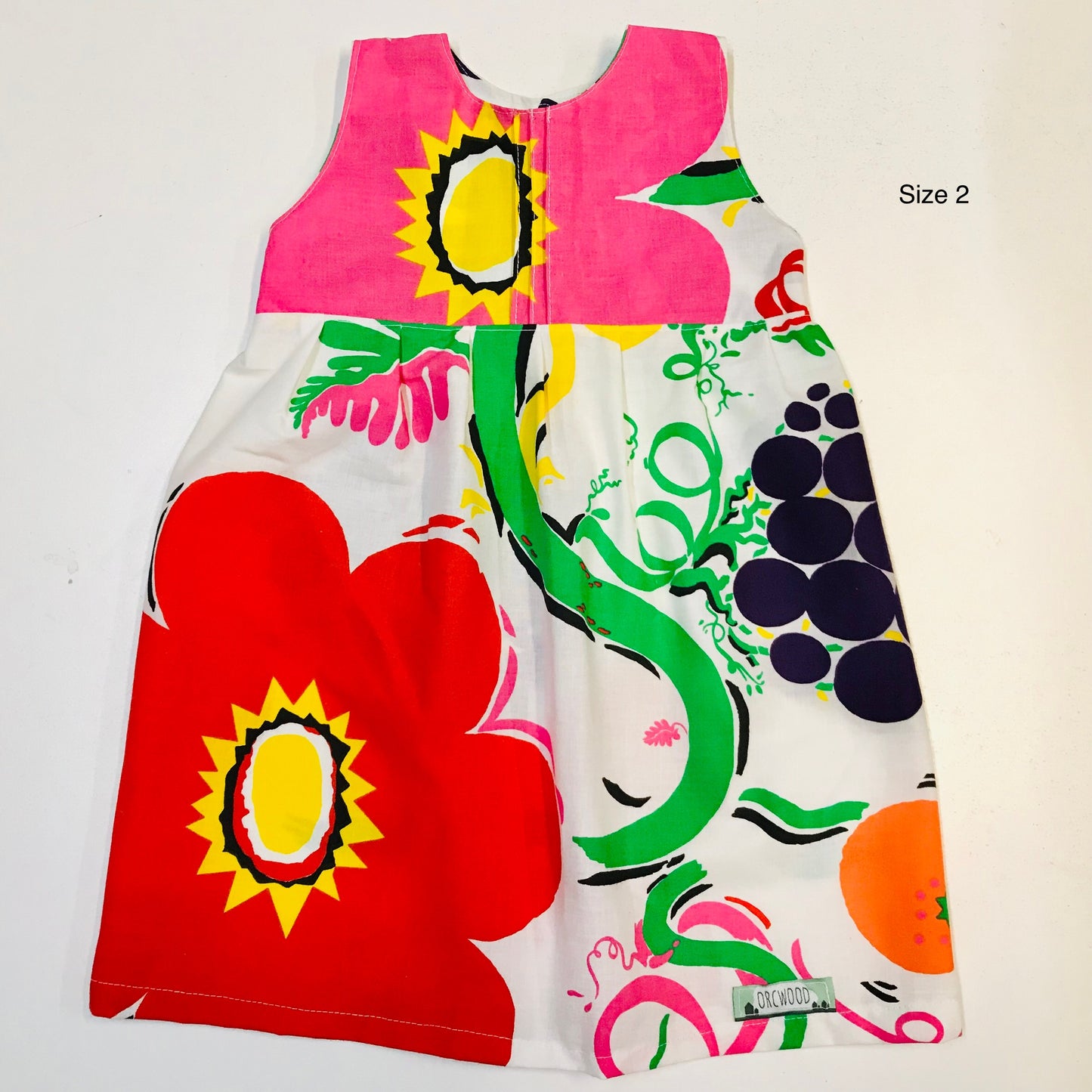 Girls empire handmade dress - 80s Fruit Salad