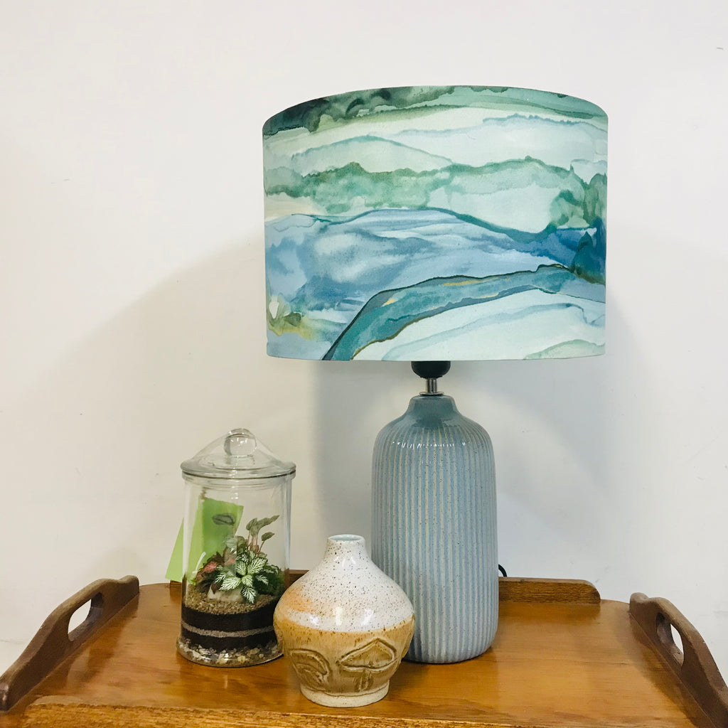 Aquamarine Sunrise Watercolour Ceramic Table Lamp