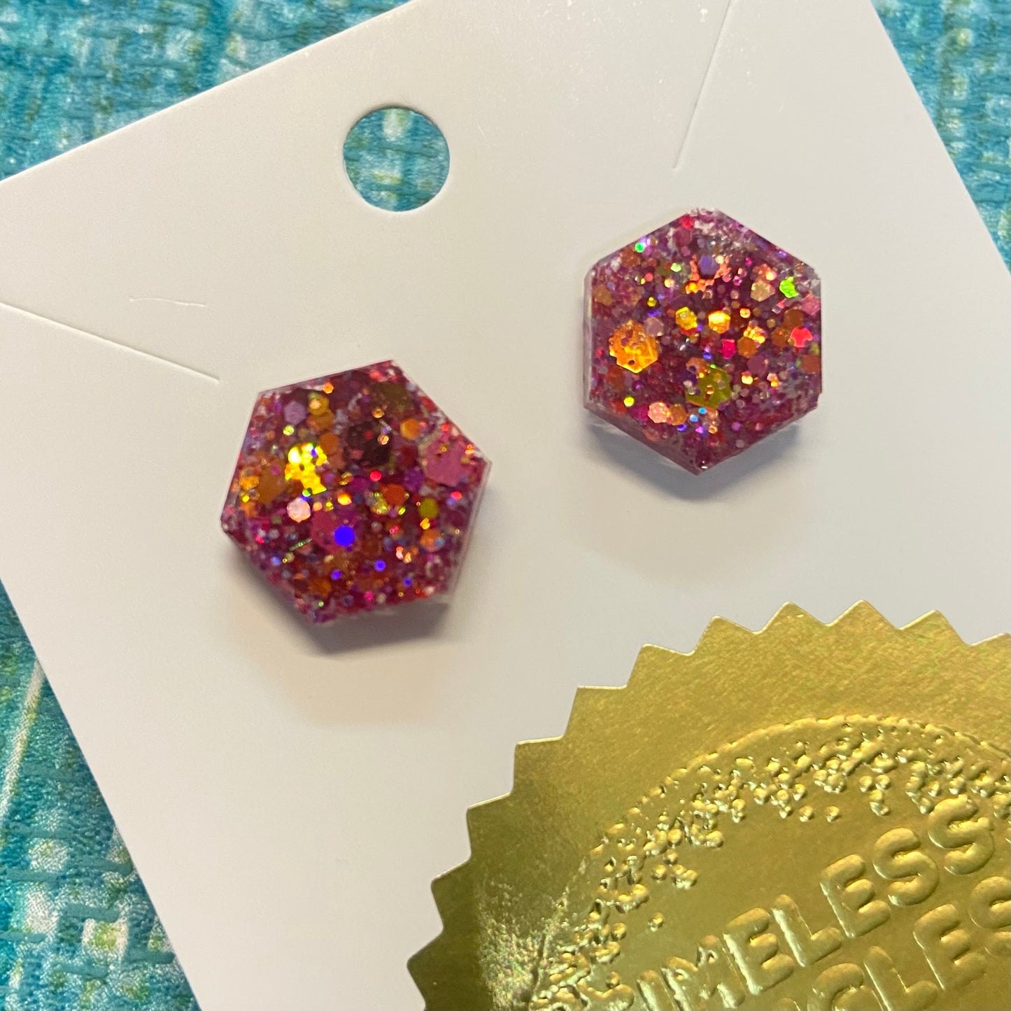 Novelty Resin Sparkle Stud Earrings