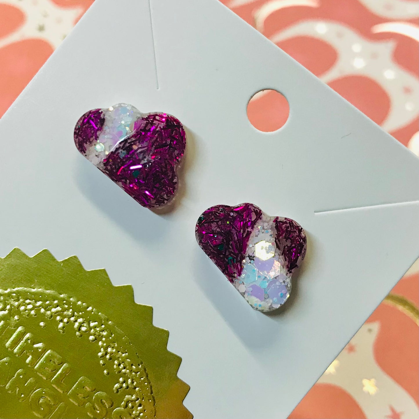 Novelty Resin Sparkle Stud Earrings