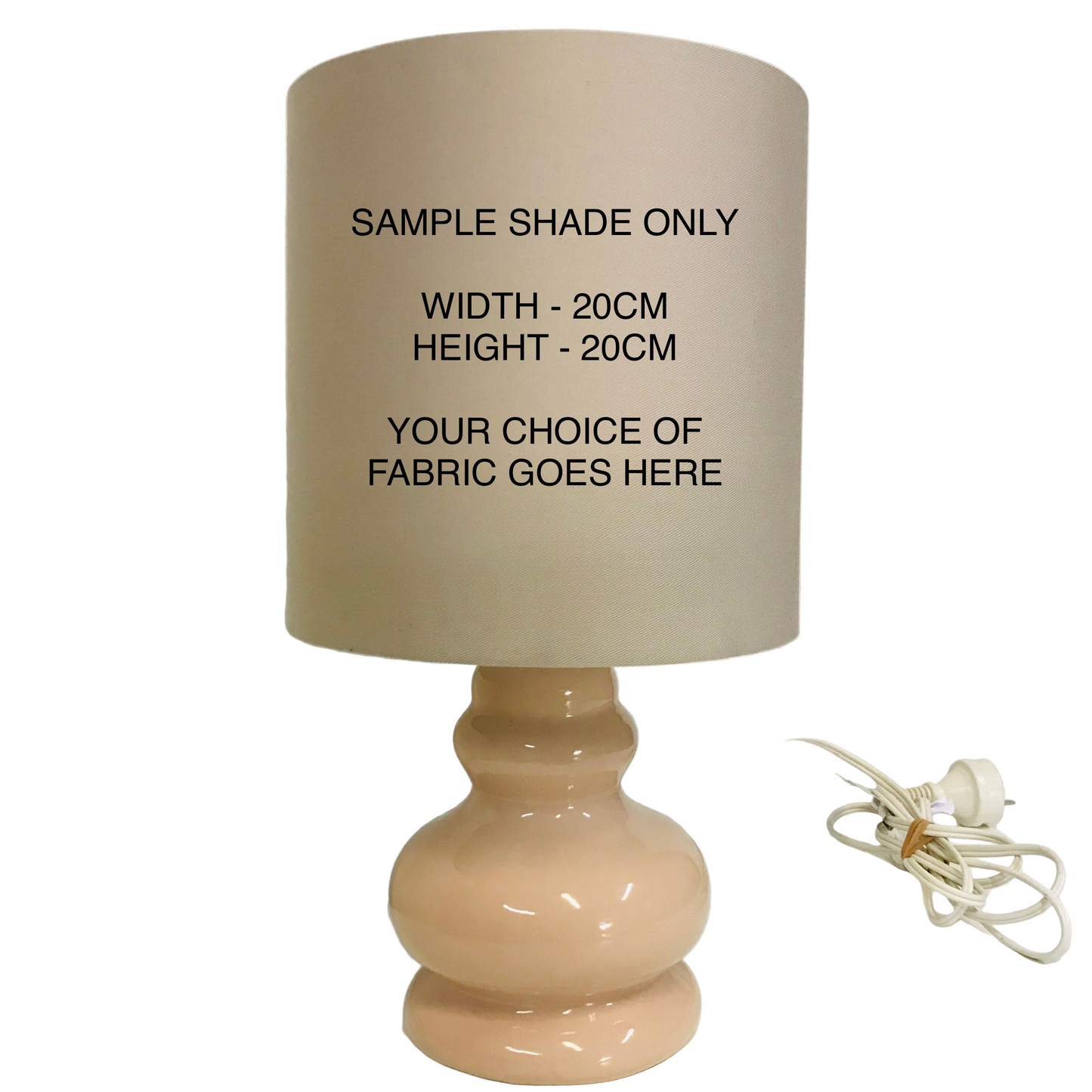 Lamp Base Only - Blush Pink Shaped Ceramic Table Lamp